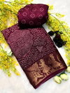 Fancy Bhandhani Print Pure Dola Silk Saree Wholesalers In Delhi